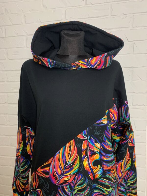 Bluza Werka L - Tropikalny Neon - Monstera - obrazek 3